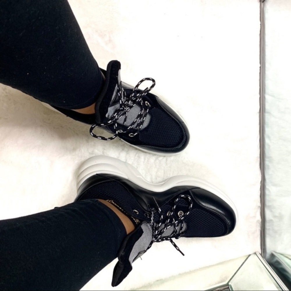 Chunky Sole Dad Sneakers in Black - Picture 7 of 8